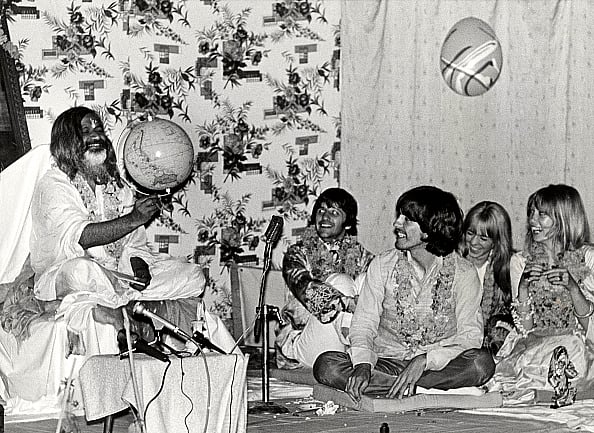 The Beatles and their wives at with the Maharishi Mahesh Yogi, March 1968.    - null