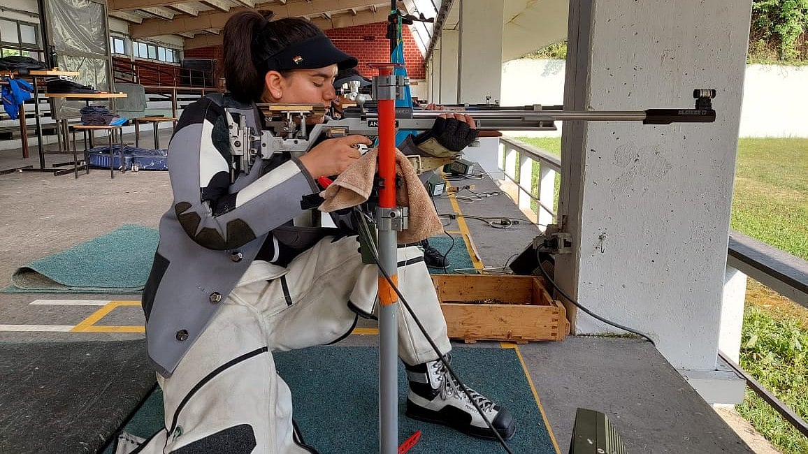 File Photo : Anjum Moudgil in action.