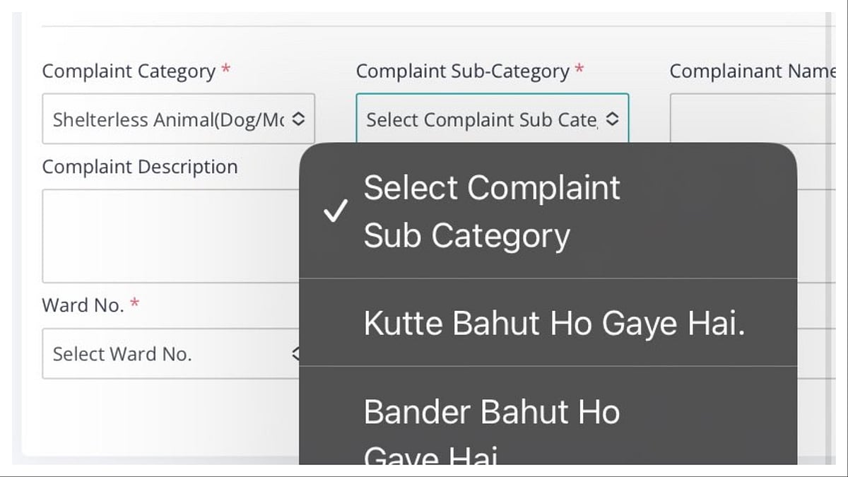 X : Jaipur municipal corporation website introduced 'Hinglish' complaint options