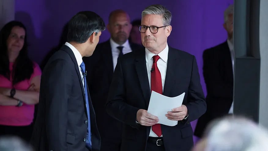 Labour Party leader Kier Starmer with his Conservative counterpart Rishi Sunak |  - AP