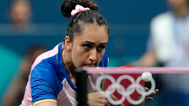 Manika Batra at Paris Olympics. - AP