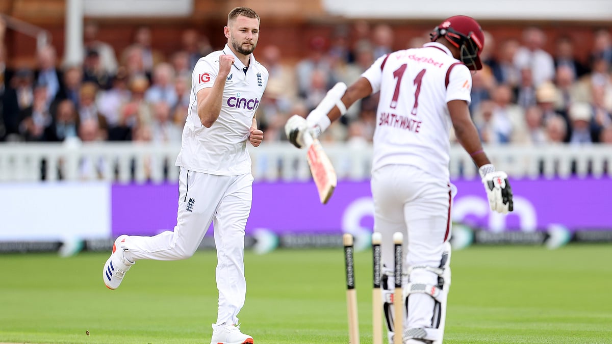 X/HomeOfCricket : Gus Atkinson celebrates a wicket at Lord's.
