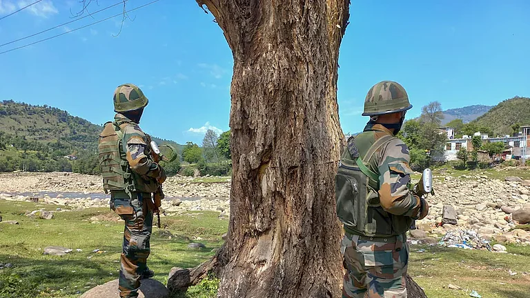 Security forces during encounter in Kashmir.(Representational image) | - PTI
