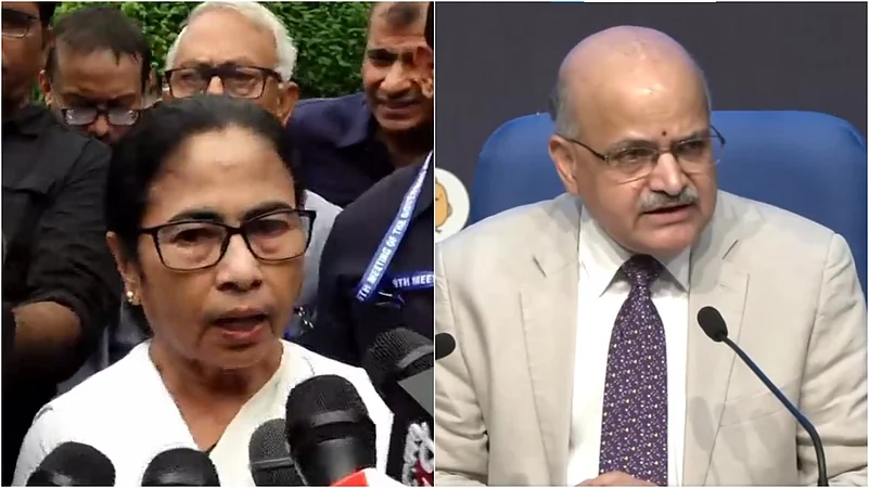 L: WB CM Mamata Banerjee | R: NITI Aayog CEO Subrahmanyam |