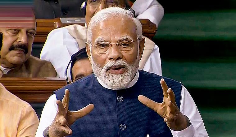 PTI : PM Modi in Lok Sabha |