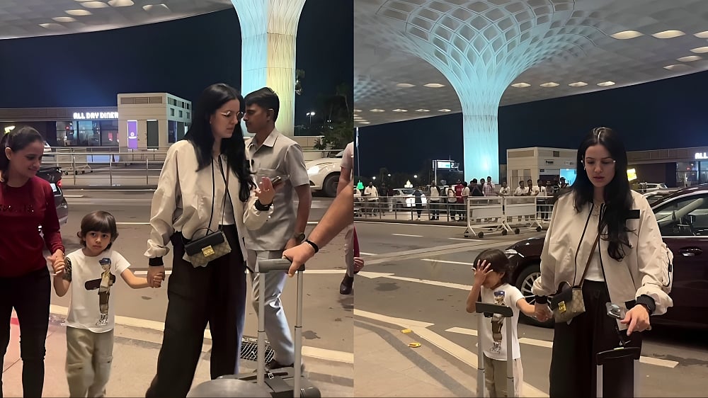 Instagram : Natasa Stankovic with Agastya at Mumbai airport