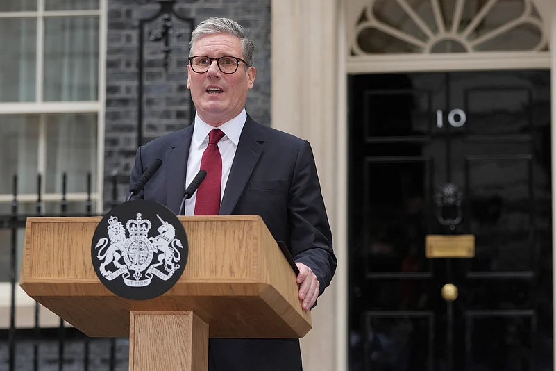 Britains Labour Party Prime Minister Kier Starmer