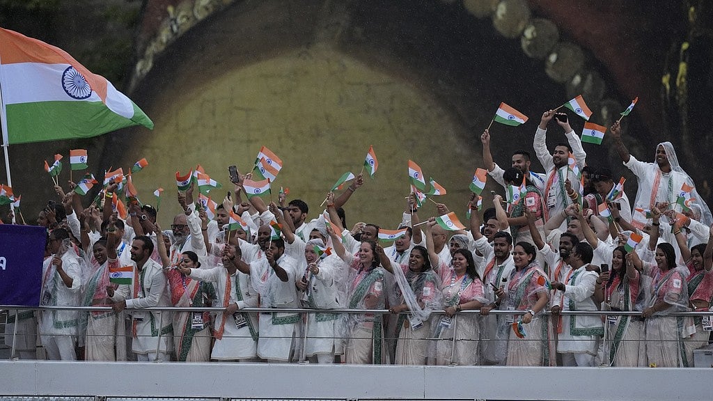 AP : The Indian contingent at the opening ceremony of Paris Olympic Games