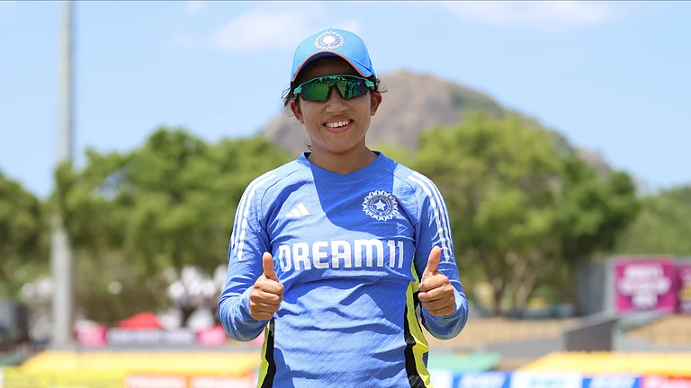 Originally picked as a travelling reserve for Women's Asia Cup 2024, Tanuja Kanwer was inducted into the India playing XI against United Arab Emirates on Sunday (July 21). - X/BCCI Women