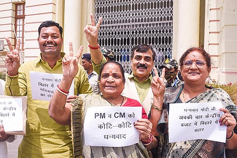 BJP leaders celebrate after FM presented Budget