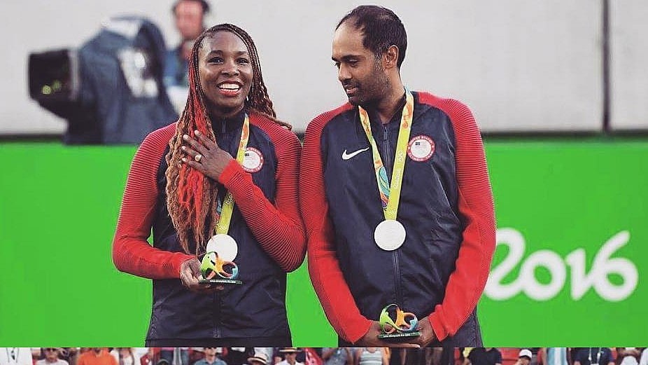 Instagram/ @rajeevram318 : Rajeev Ram (right) with Venus Williams at Rio Olympics 2016.