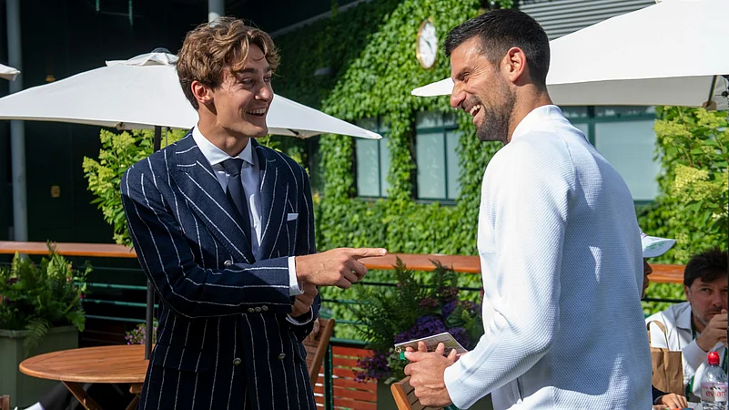George russell-novak djokovic-tennis-f1