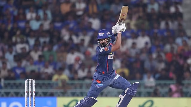 AP : File photo of Lucknow Super Giants captain KL Rahul in action during IPL 2024.