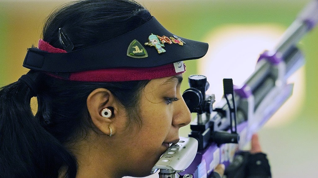 Photo: AP : Ramita Jindal finished fifth in qualifying to enter the women's 10m air rifle final at Paris Olympic Games 2024.