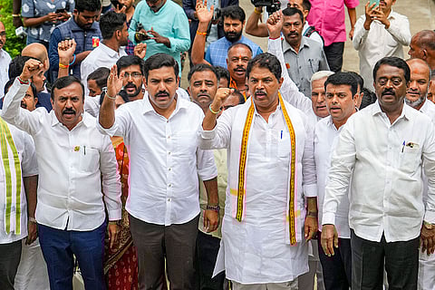 BJP leaders protest in Bengaluru