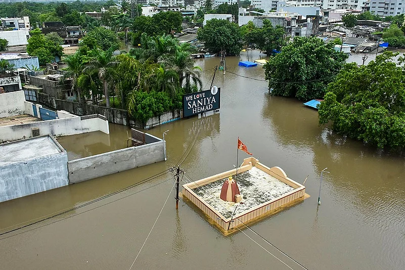 Waterlogging after rain in Surat