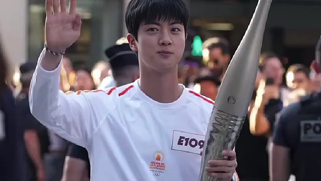 Watch: BTS' Jin Carries The Olympic Torch In Paris Ahead Of Summer Olympics 2024 
