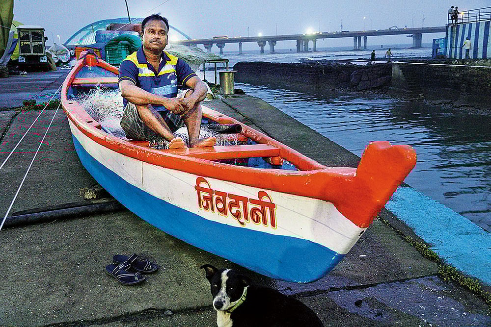 Troubled Waters: Vijay Shantaram Pawar used to make a decent living off the sea, but now fish is scarce - Photo: Dinesh Parab
