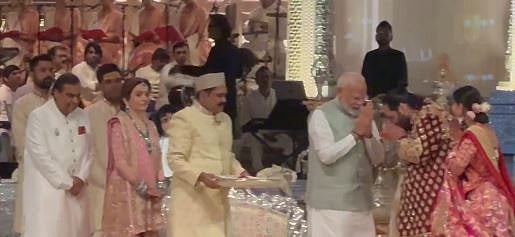 PM Modi at Ambani wedding | - X/@moneygurusumit
