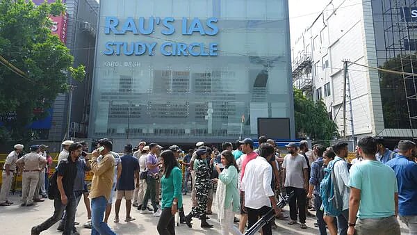 Rau's IAS Study Circle building where 3 UPSC aspirants died due to flooding at basement | - PTI