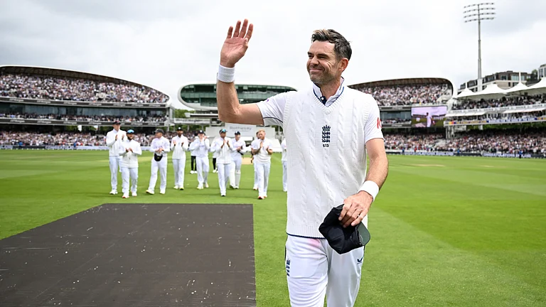James Anderson ended his England career with a resounding victory over the West Indies. - null