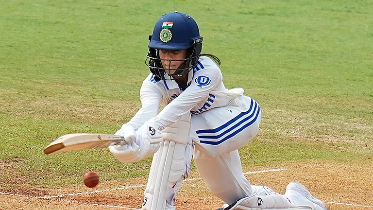 Jemimah Rodrigues plays a shot against - | Photo: PTI/R Senthilkumar