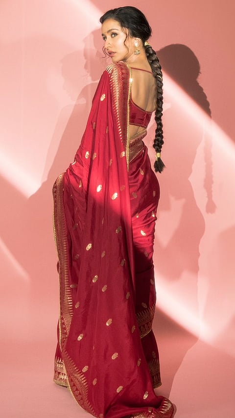 Shraddha Kapoor in a red saree