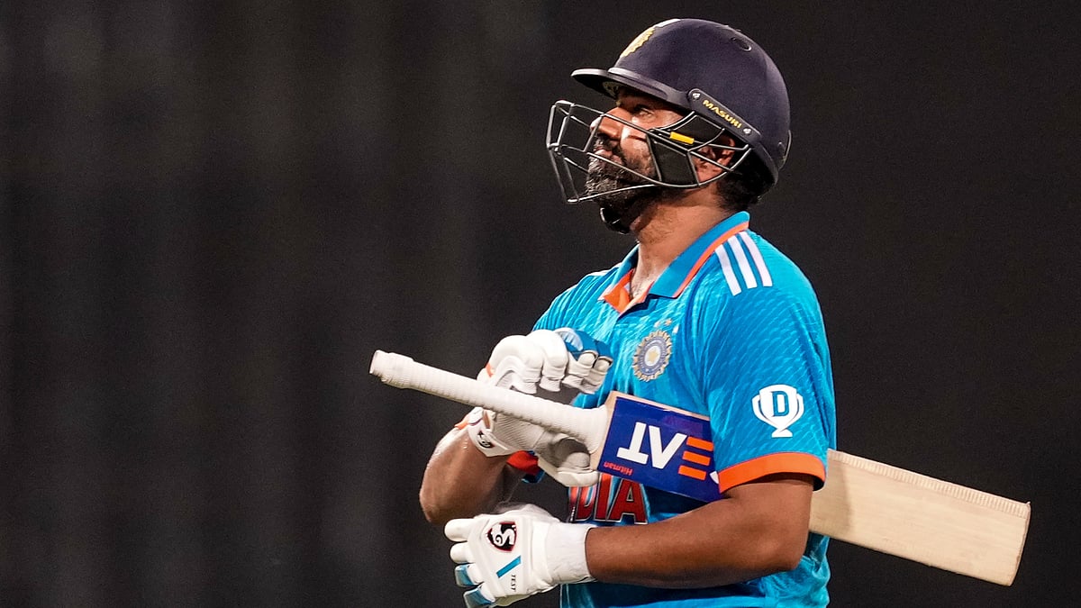 PTI/Kunal Patil : Rohit Sharma walks back to the pavillion during the IND vs SL ODI series.