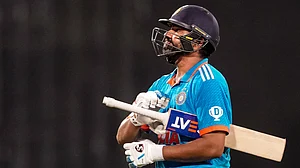 PTI/Kunal Patil : Rohit Sharma walks back to the pavillion during the IND vs SL ODI series.