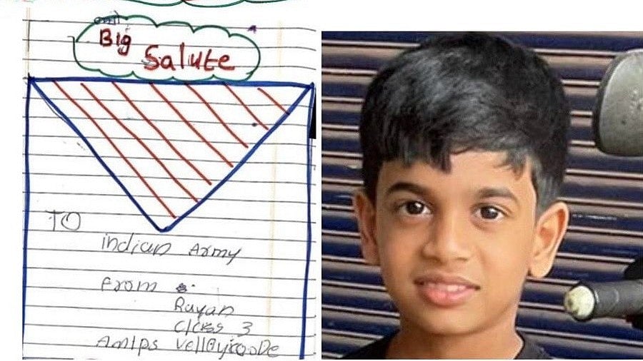 The Class 3 student, Rayan, who wrote the letter to the Indian Army | 