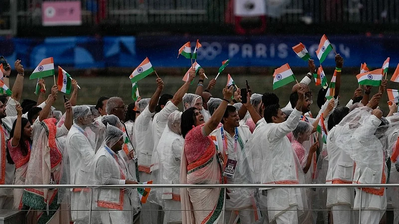 Team India Contingent, Paris Olympics 2024 Opening Ceremony, AP Photo