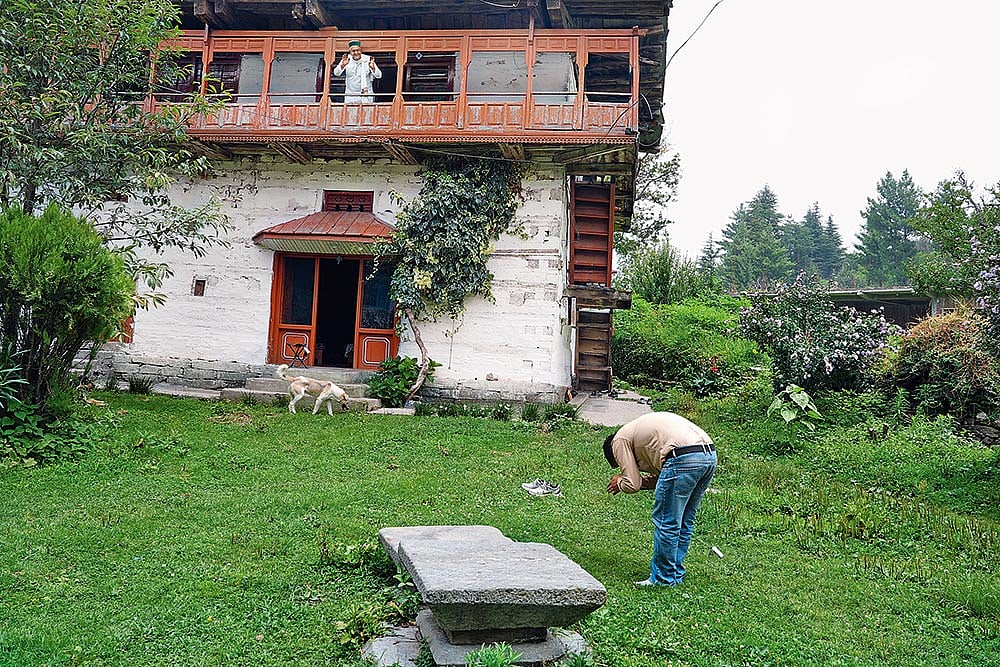 Photo: Tribhuvan Tiwari : God Like: Octogenarian head priest Pandit Oth Ram Sharma at Bithu temple in Bathwada, Mandi