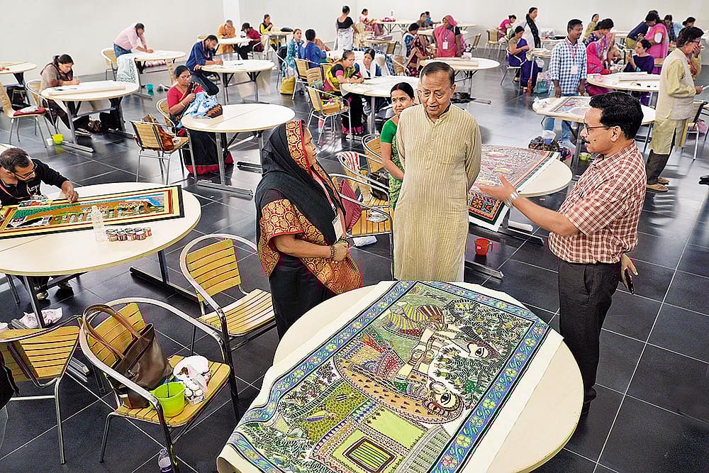 Anjani Kumar Singh (centre), Director General, Bihar Museum, with Ashok Kumar Sinha