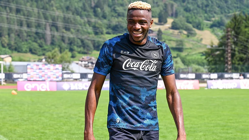 Striker Victor Osimhen in Napoli colours