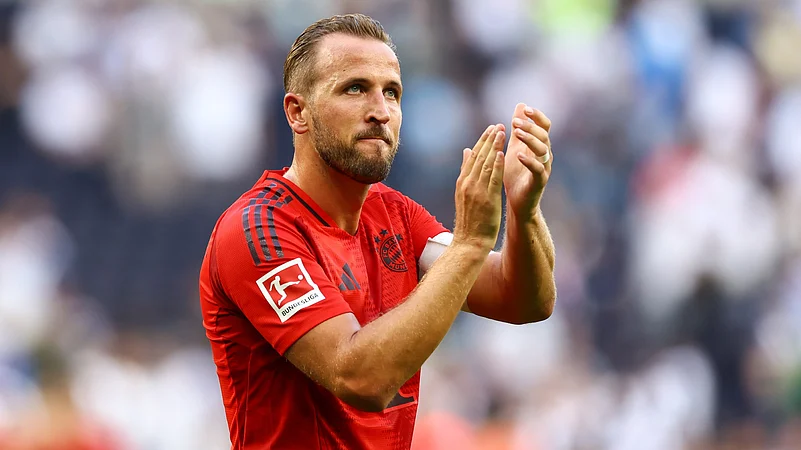 Bayern Munichs Harry Kane in action