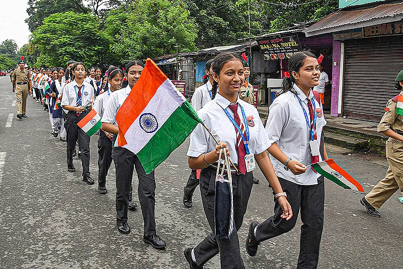 Students participate in Tiranga Yatra in Sonitpur