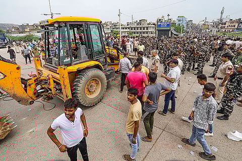 Demolition drive in Delhi's Bhalswa