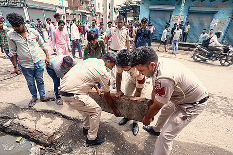 Demolition drive in Bhalaswa Pump House