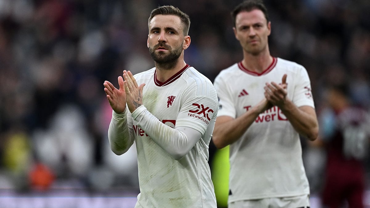 Manchester United left-back, Luke Shaw in action