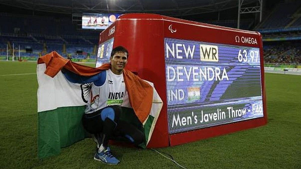 File : Devendra Jhajharia broke the para javelin throw F46 world record at the Tokyo Paralympics.