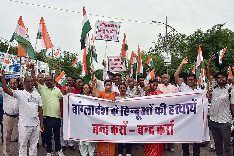 Protest over violence against Hindus in Bangladesh