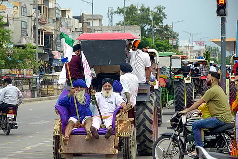 Farmers tractor march