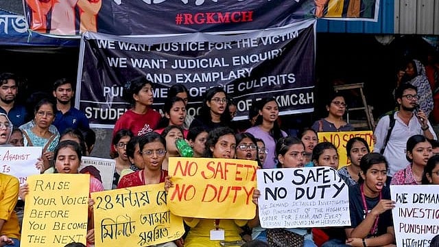 Protest at Kolkata RG Kar Hospital - PTI