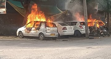 Cars torched in Rajasthans Udaipur after students death