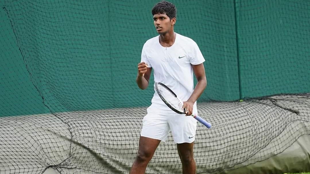 X | All India Tennis Association : Indian tennis player Manas Dhamne. 