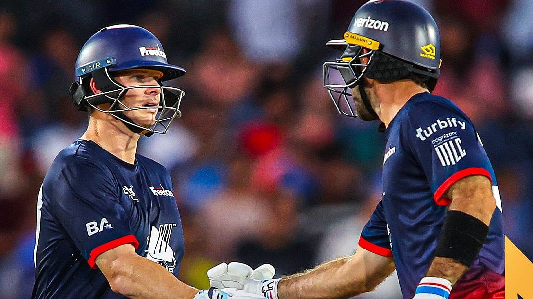 X | Washington Freedom  : Steve Smith (first from left) during the Major Cricket League 2024 match. 