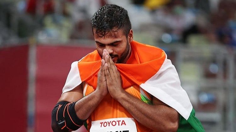 Indian athlete Sumit Antil at the Tokyo Paralympic Games 2024.  - X | Paralympic India 