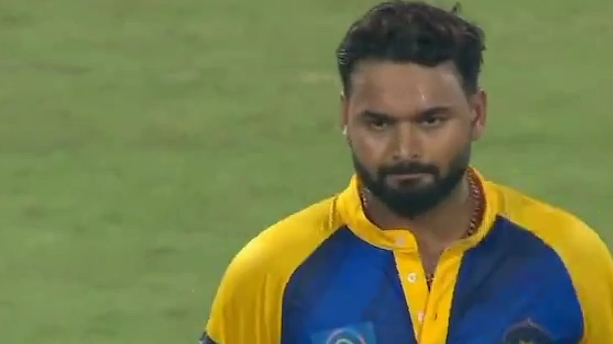 Rishabh Pant bowling during Delhi Premier League