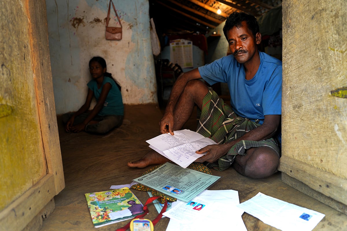 Suresh K Pandey/Outlook : Baliram Kachaap, whose wife and two minor children got trafficked 