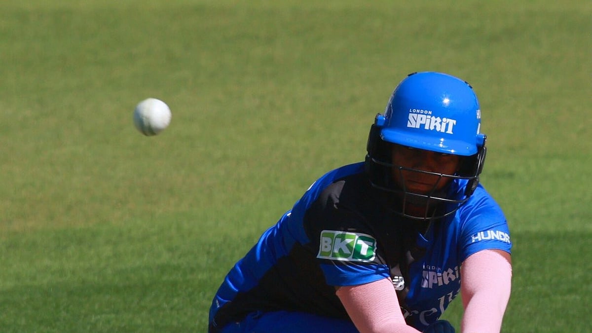 X | The Hundred : Deepti Sharma in action at The Hundred 2024 women's tournament. 